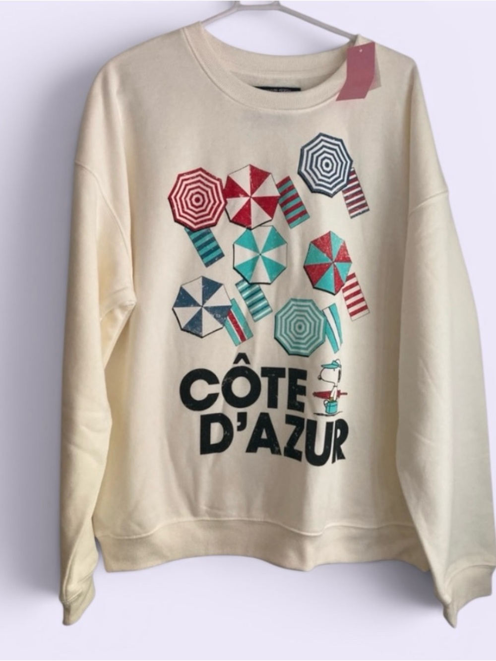 Women’s Peanuts XL Crewneck Sweatshirt snoopy beach france